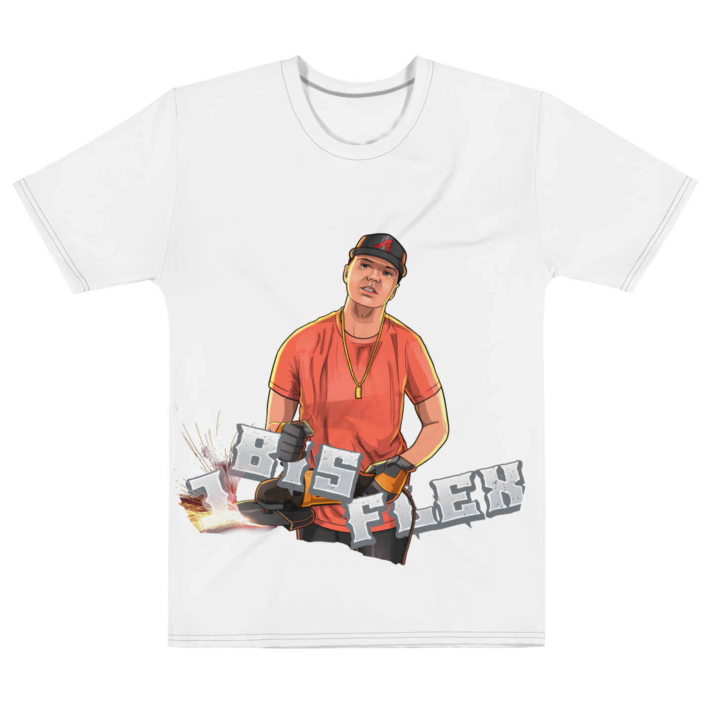 1 bis Flex - Allover-T-Shirt, white