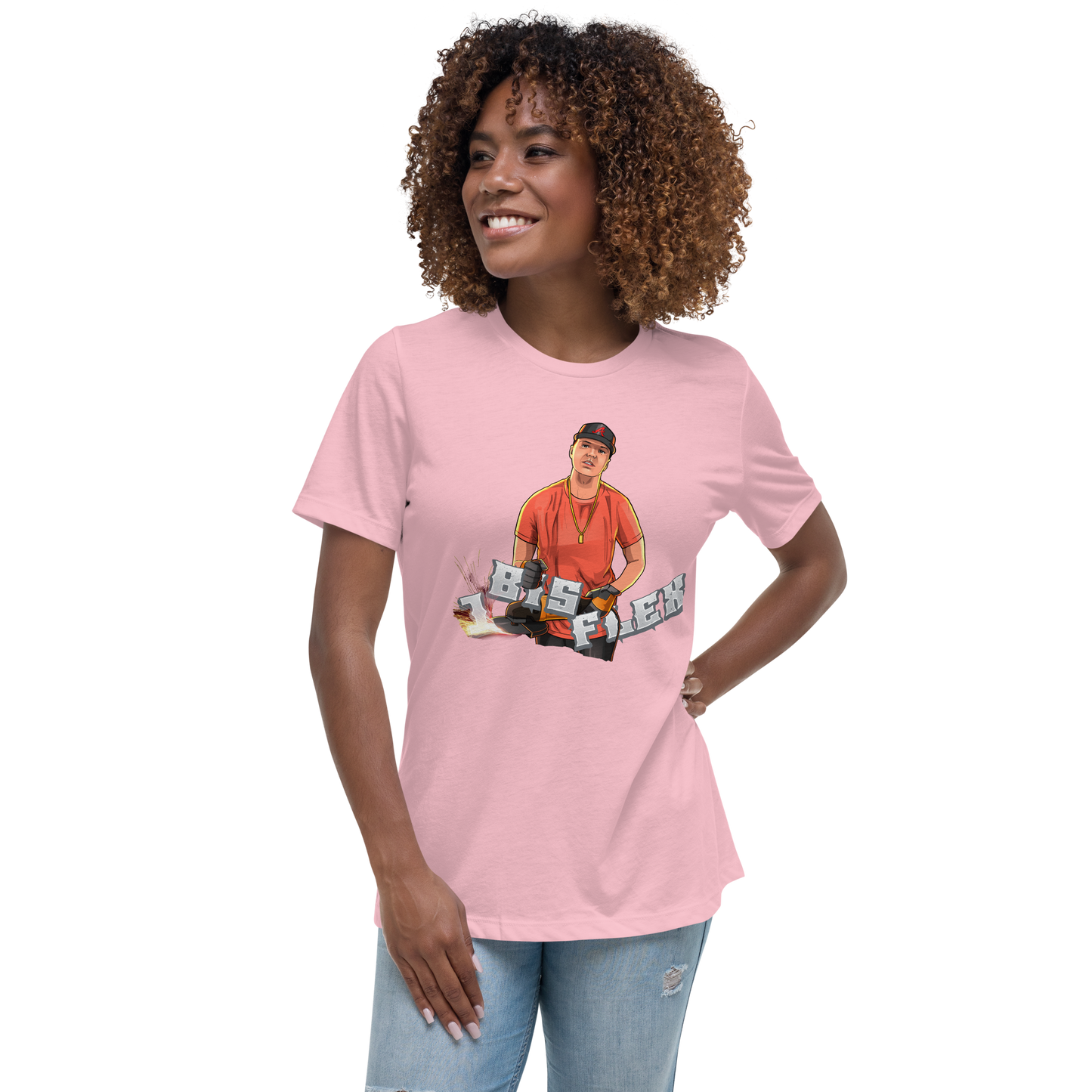 1 bis Flex - Women's Relaxed T-Shirt, pink