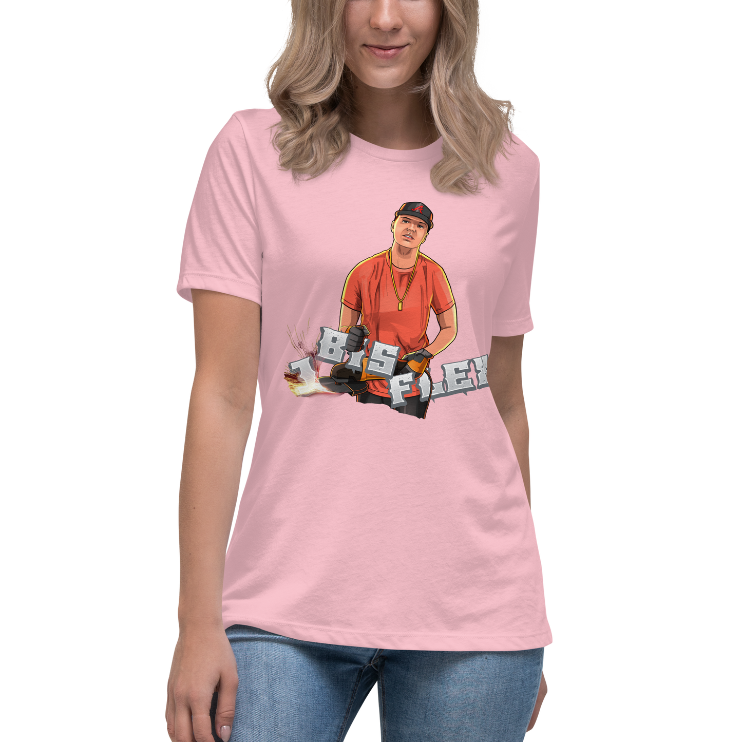 1 bis Flex - Women's Relaxed T-Shirt, pink