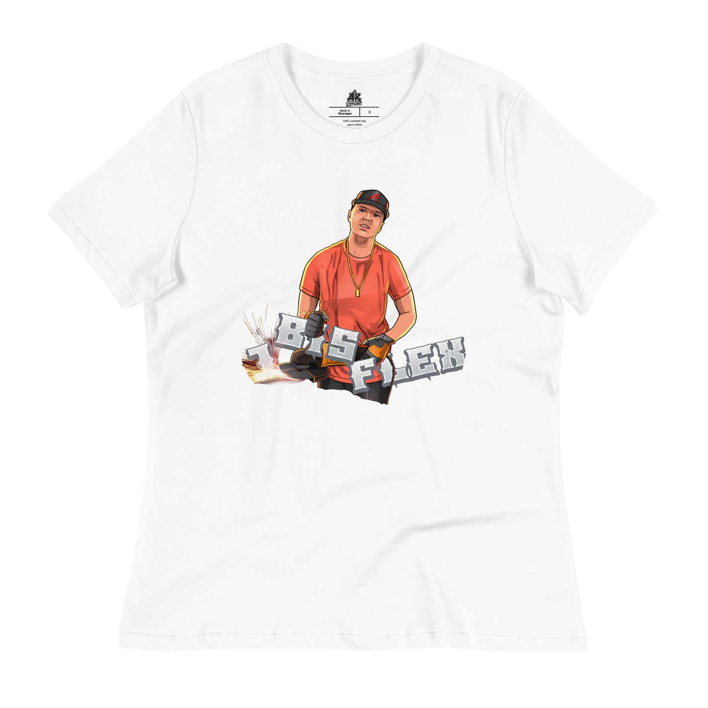 1 bis Flex - Women's Relaxed T-Shirt, white