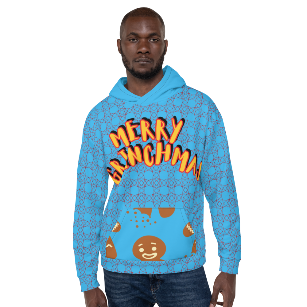 Merry Grinchmas - Unisex Allover-Hoodie, deep sky blue