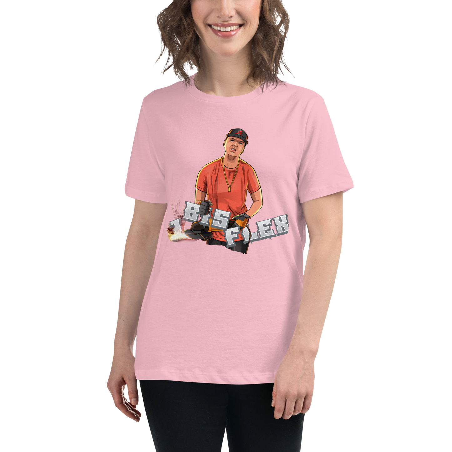 1 bis Flex - Women's Relaxed T-Shirt, pink