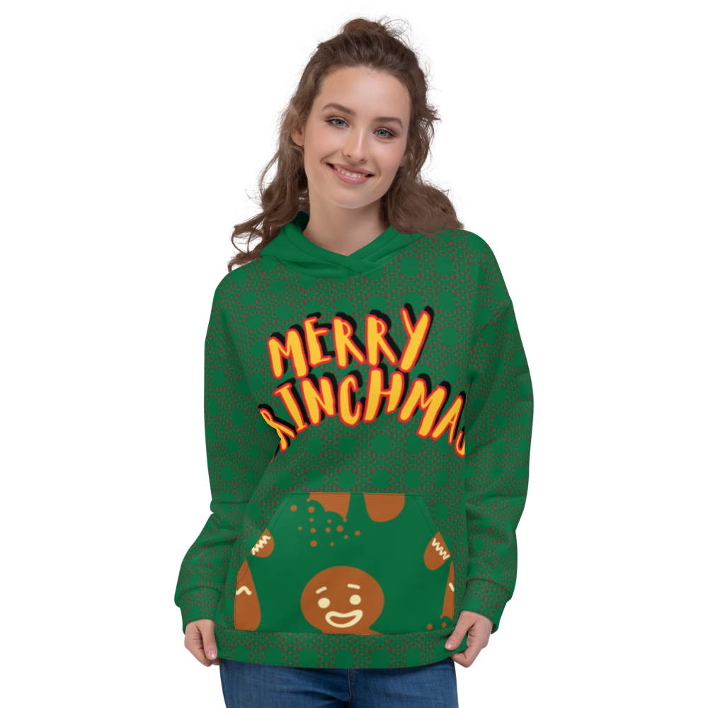 Merry Grinchmas - Unisex Allover-Hoodie, jewel-green